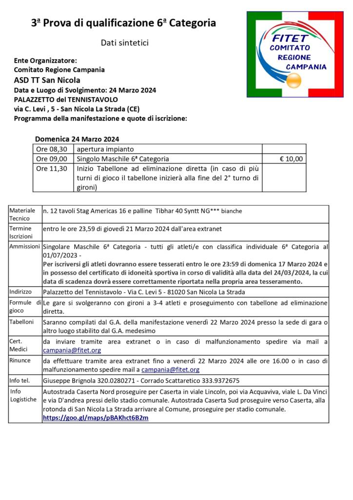 prova di qualificazione san nicola la strada