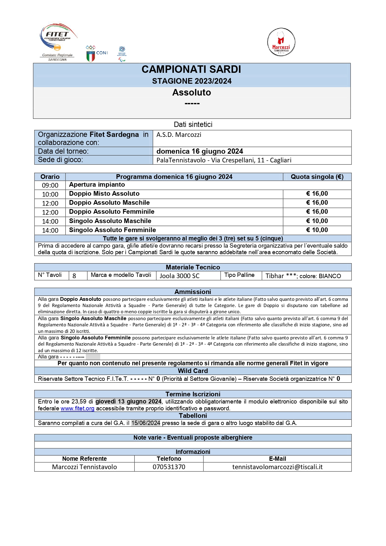 campionati assoluti sardi del 2024