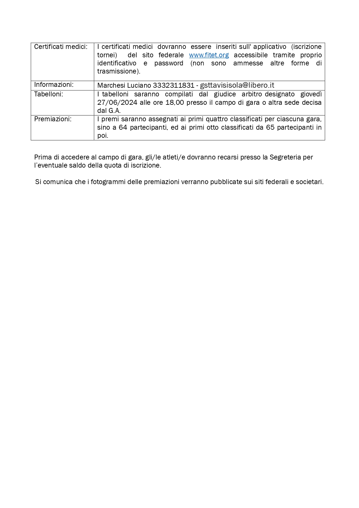 torneo regionale libero di tennistavolo