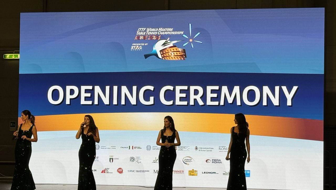 CERIMONIA D'APERTURA DEI CAMPIONATI MONDIALI MASTER DI TENNISTAVOLO 2024
