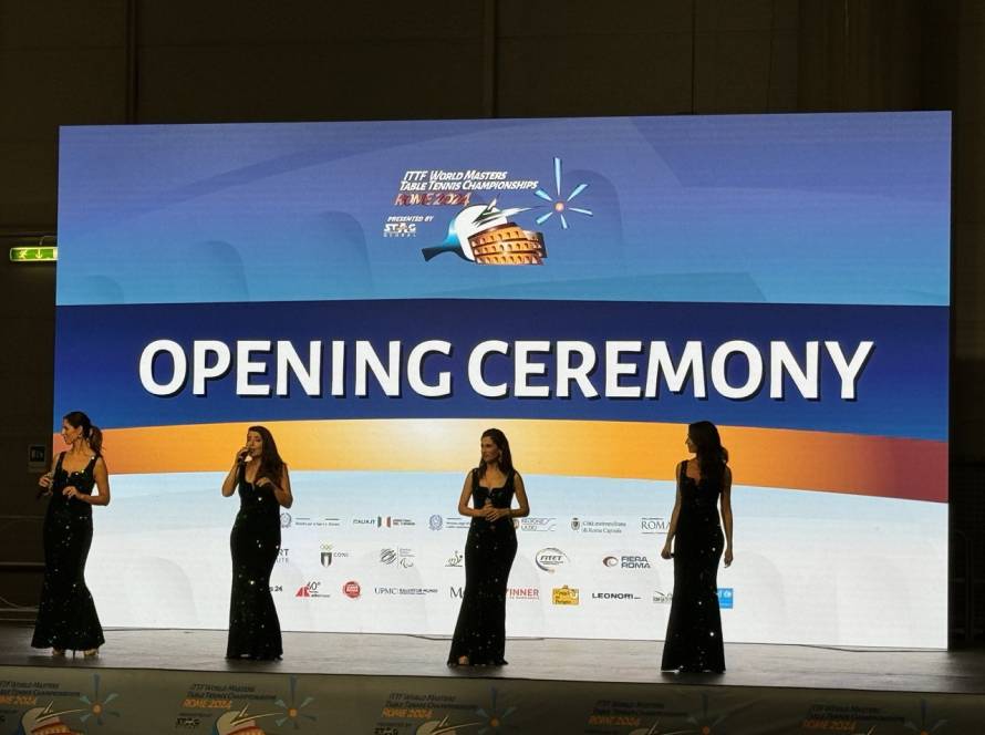 CERIMONIA D'APERTURA DEI CAMPIONATI MONDIALI MASTER DI TENNISTAVOLO 2024