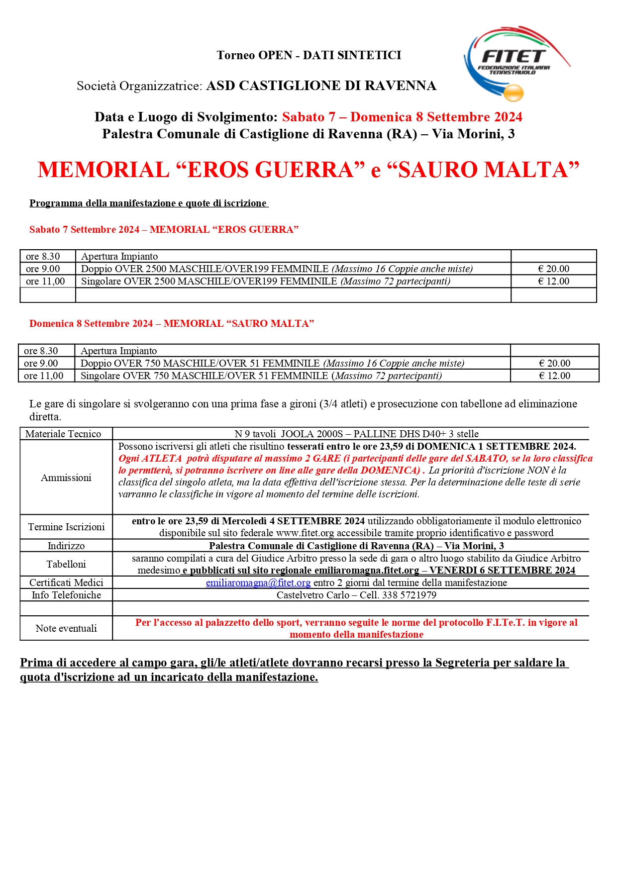 Torneo Interregionale Open di Tennistavolo