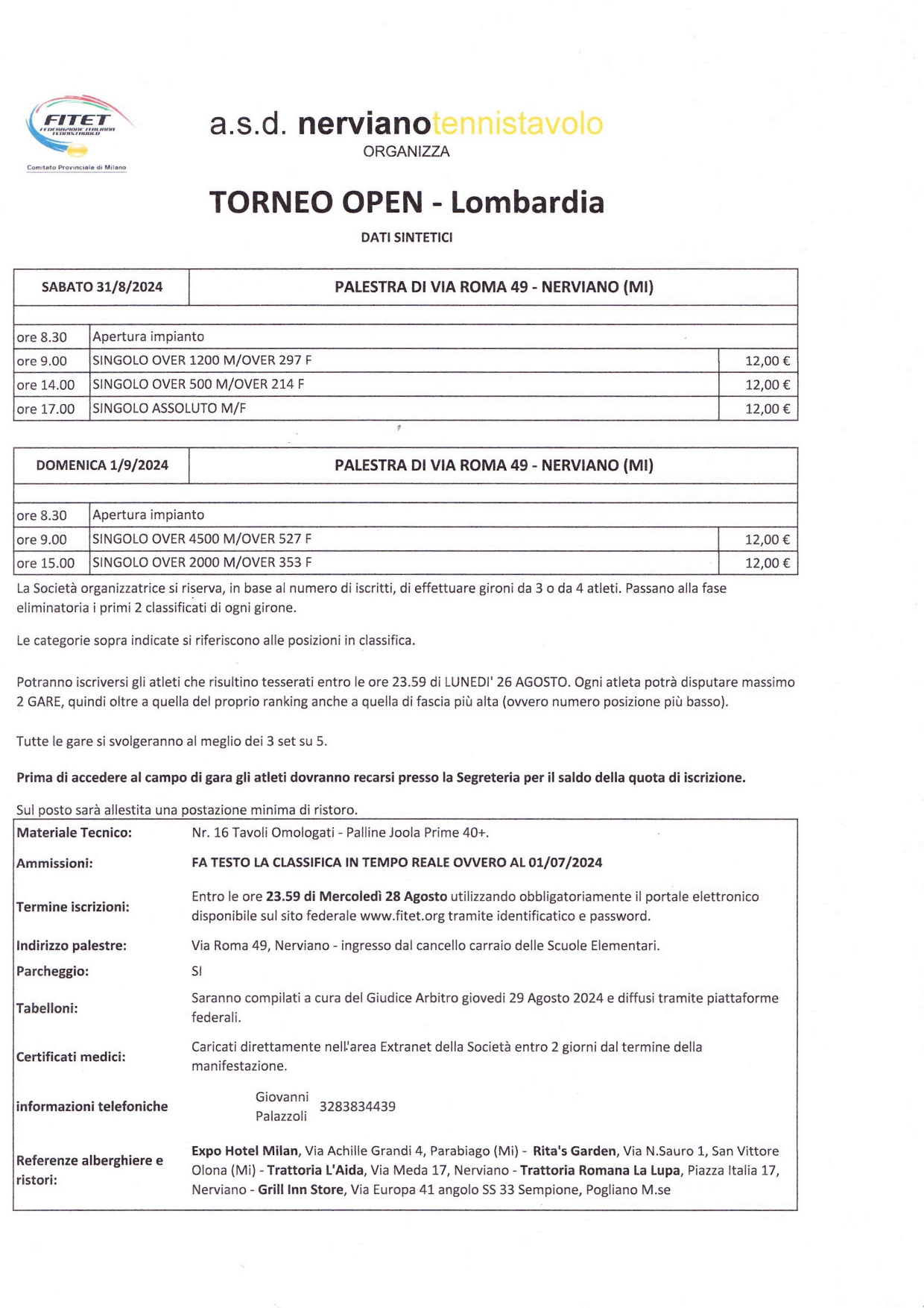 Torneo Interregionale Open di Tennistavolo