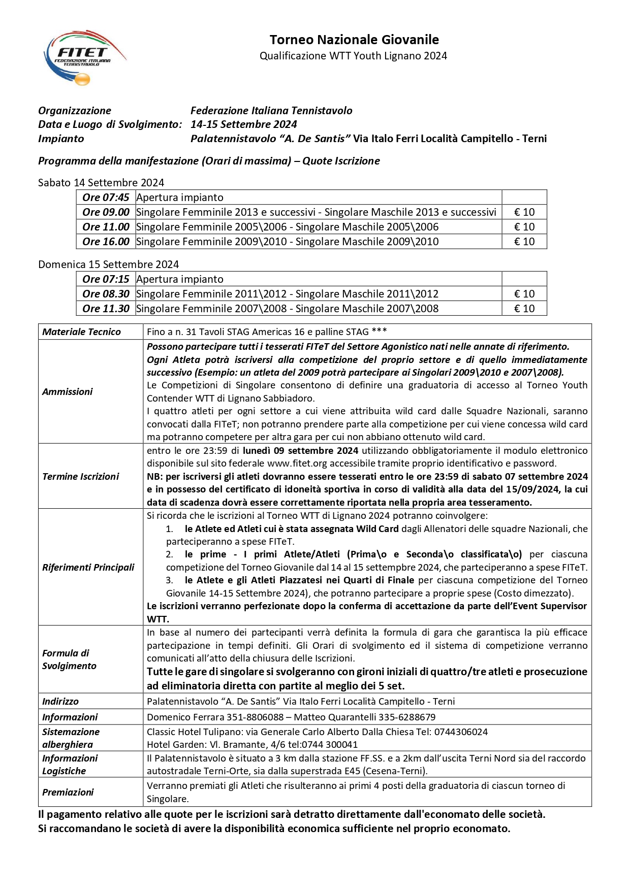 Torneo Nazionale Giovanile di Tennistavolo