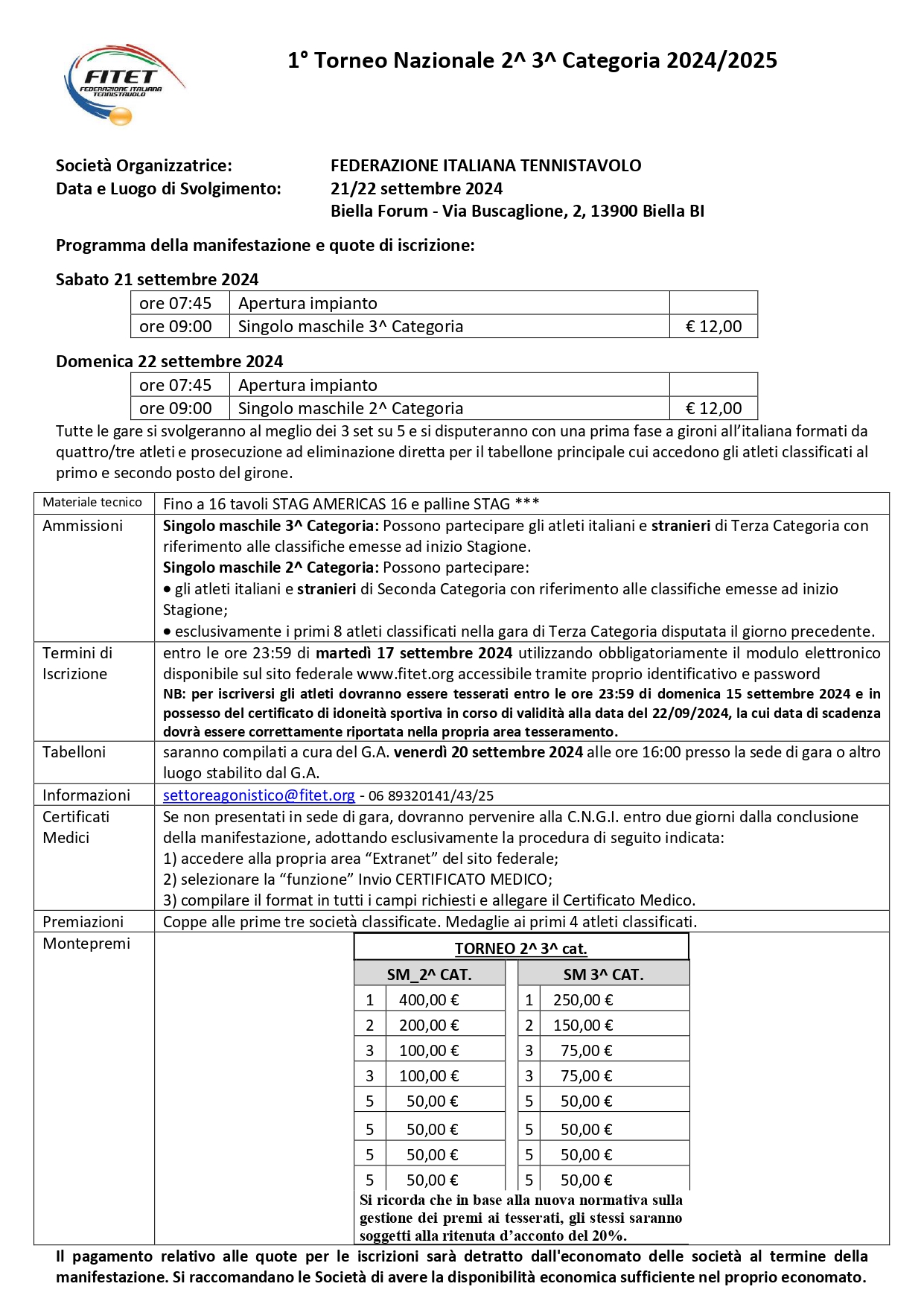 Torneo Nazionale di Tennistavolo