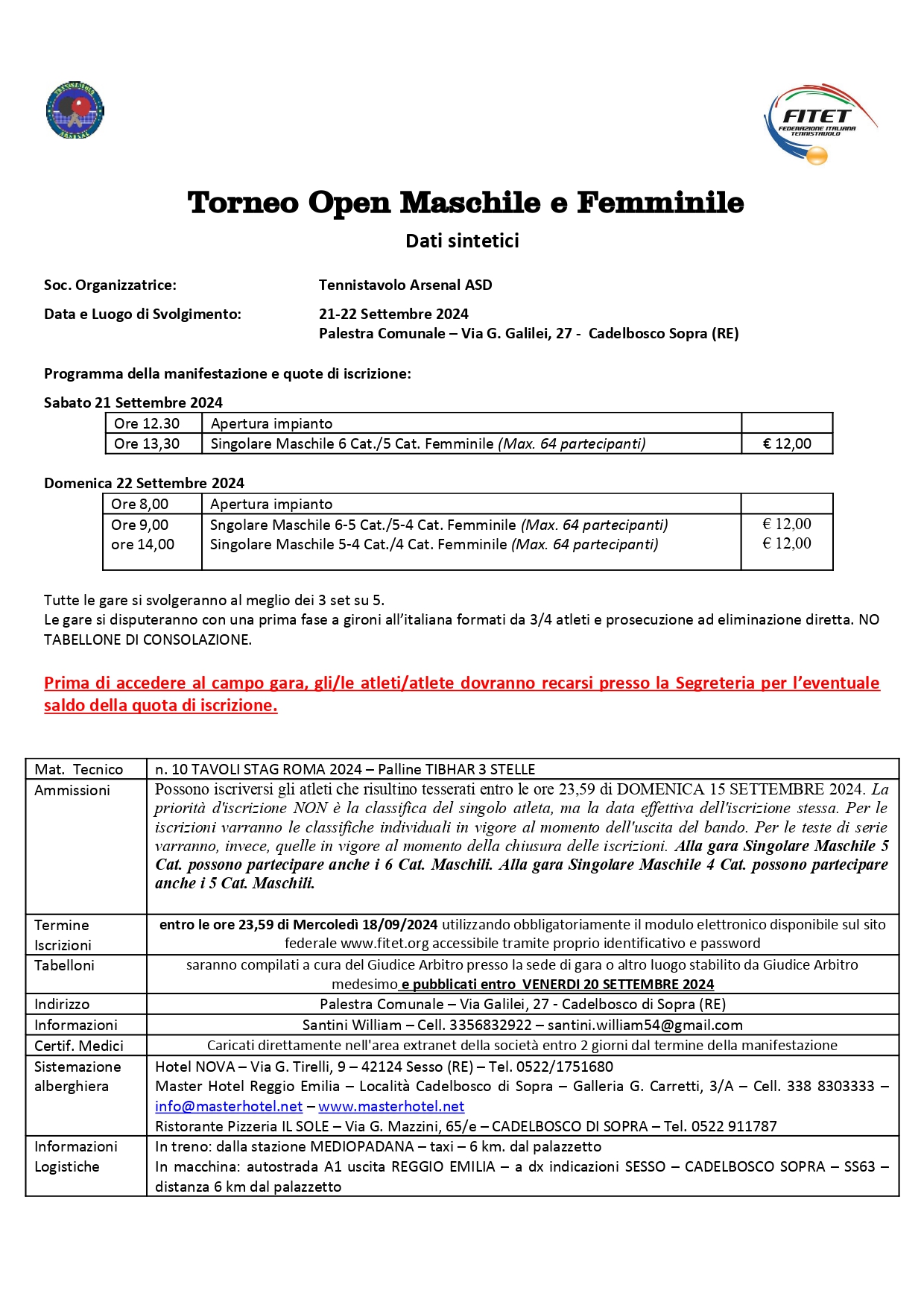 Torneo Open Interregionale di Tennistavolo