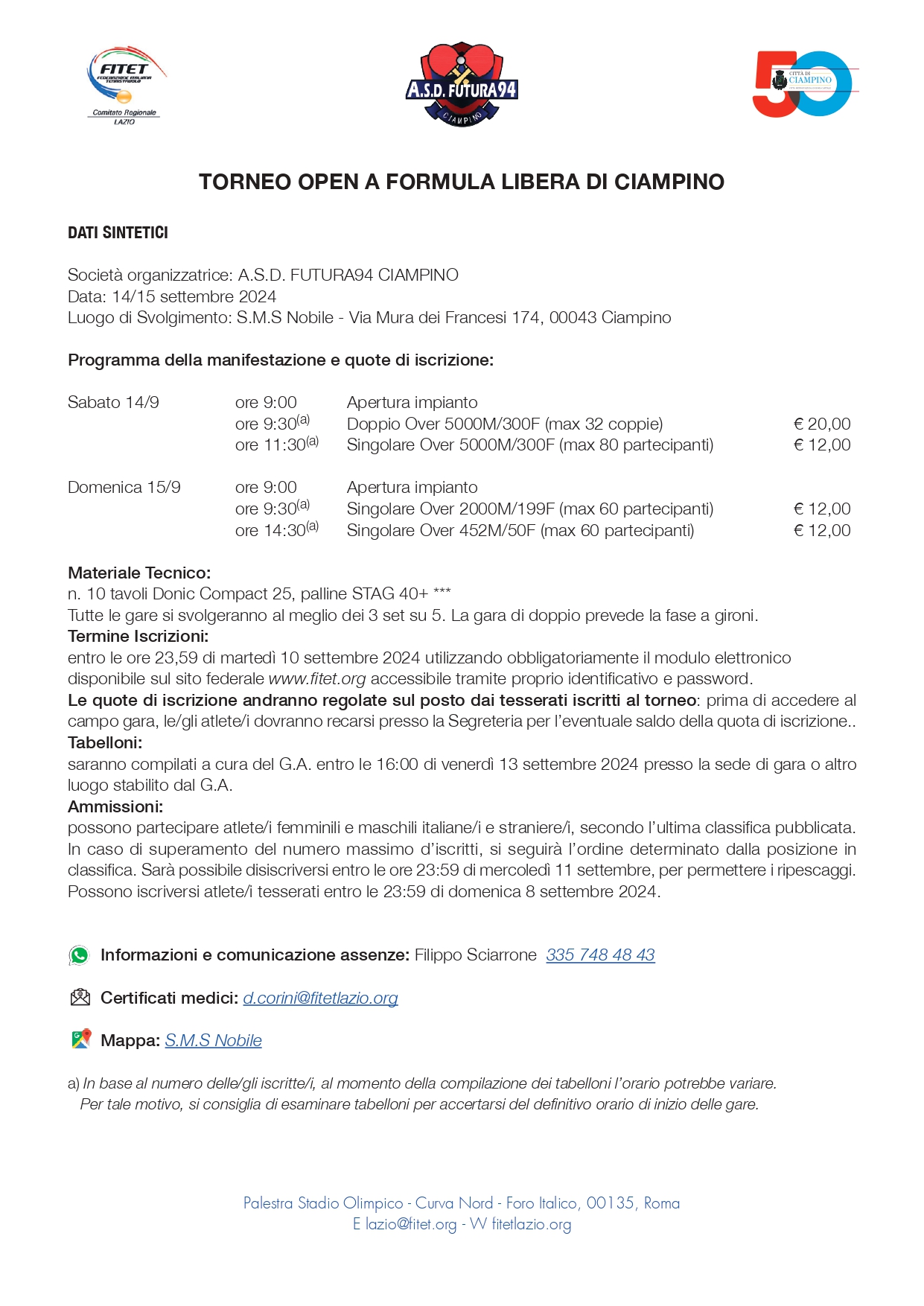 Torneo Interregionale Open di Tennistavolo