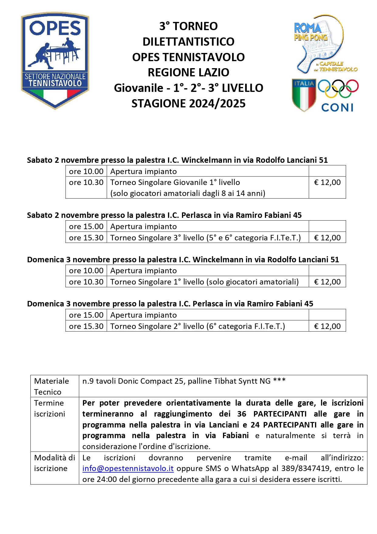 3° TORNEO AMATORIALE OPES TENNISTAVOLO