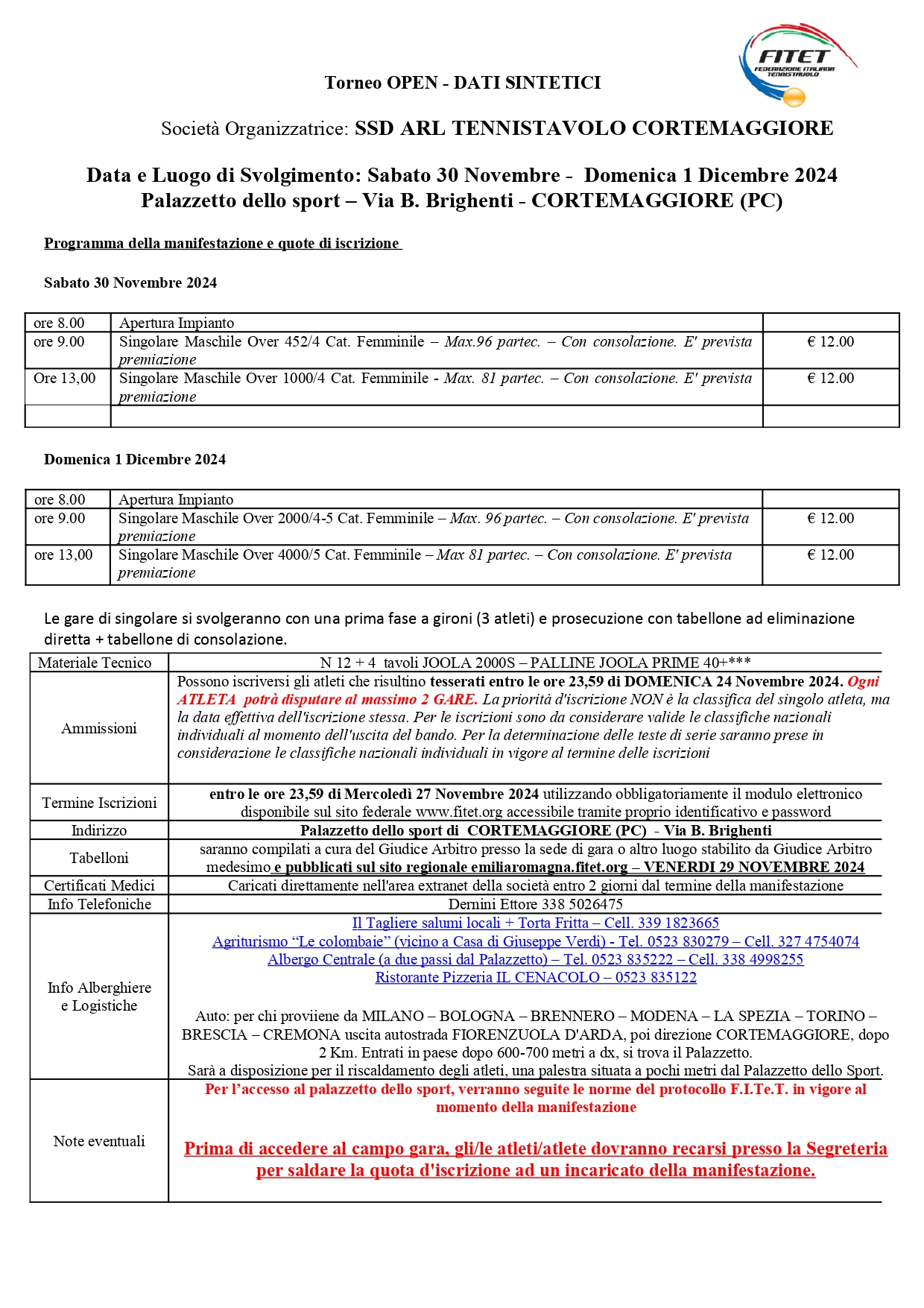 Torneo Interregionale Open di Tennistavolo