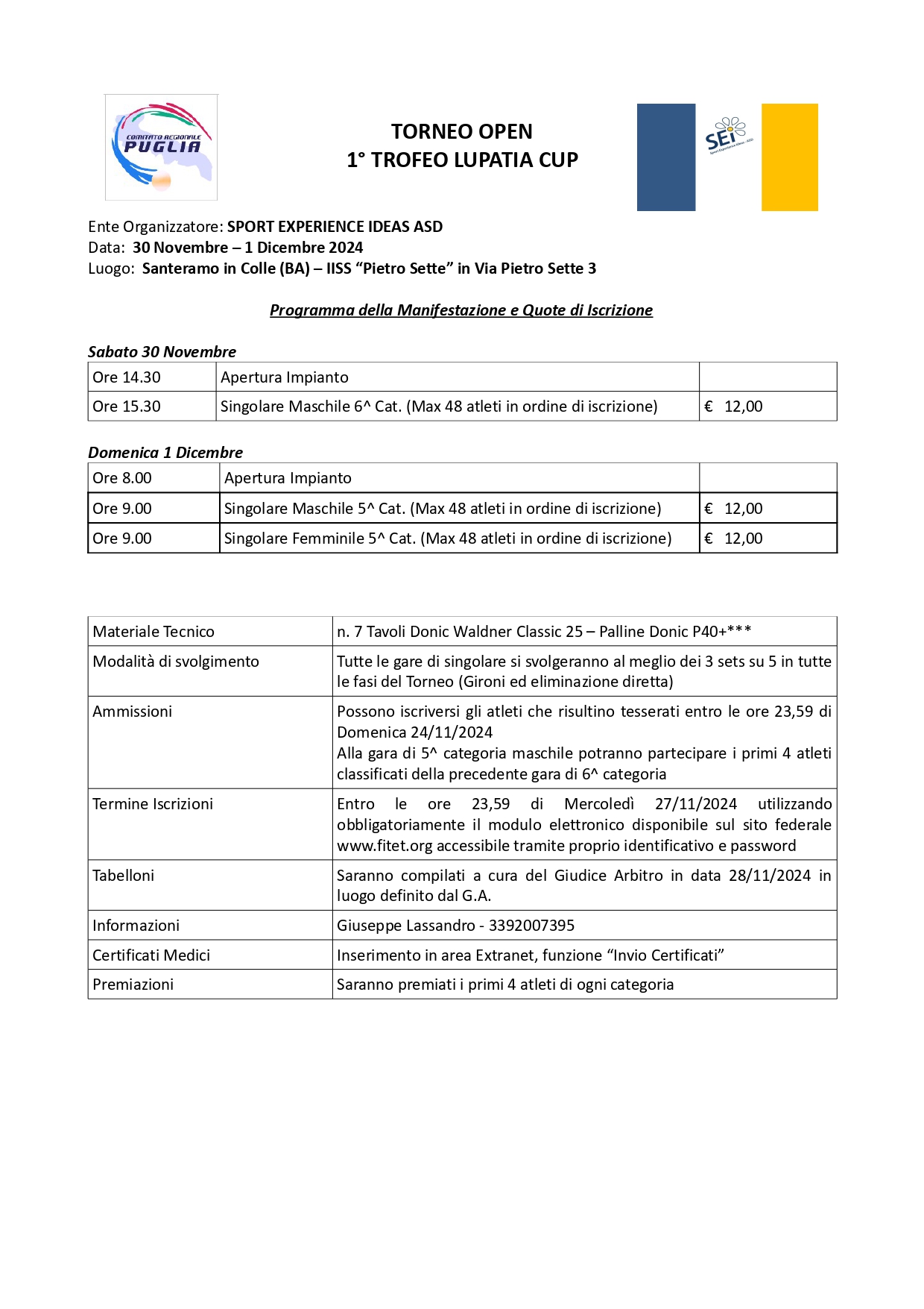 Torneo Interregionale Open di Tennistavolo