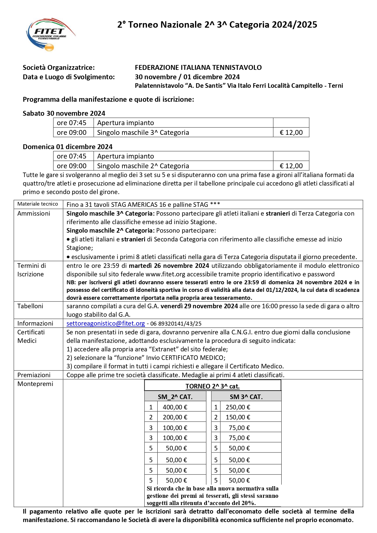 Torneo Nazionale di Tennistavolo