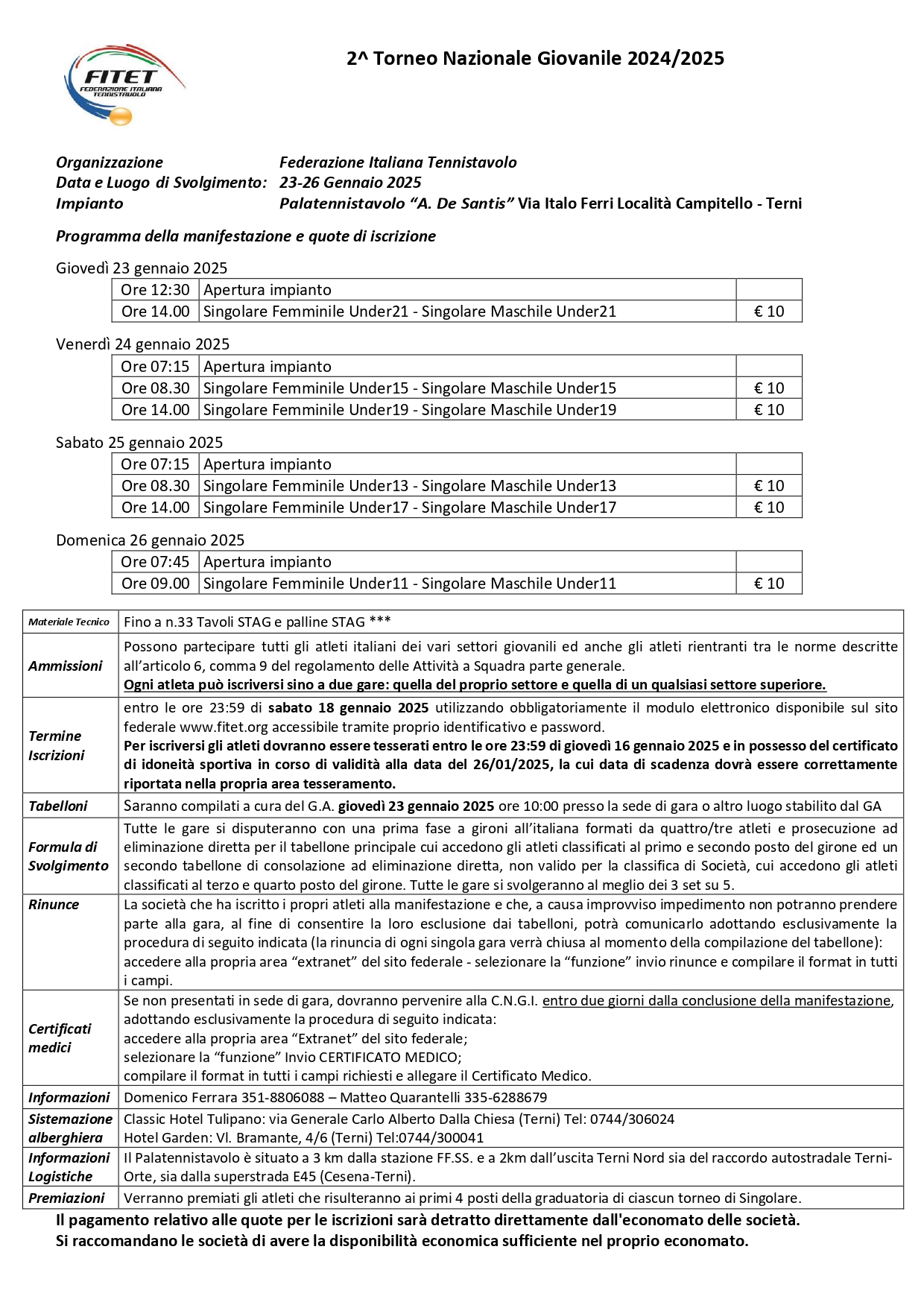 Torneo Nazionale Giovanile di Tennistavolo