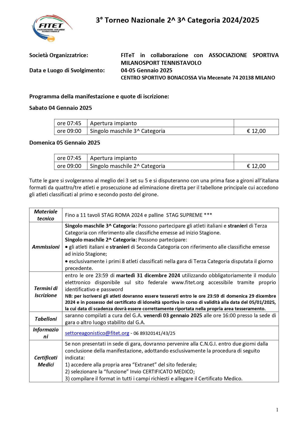 Torneo Nazionale di Tennistavolo