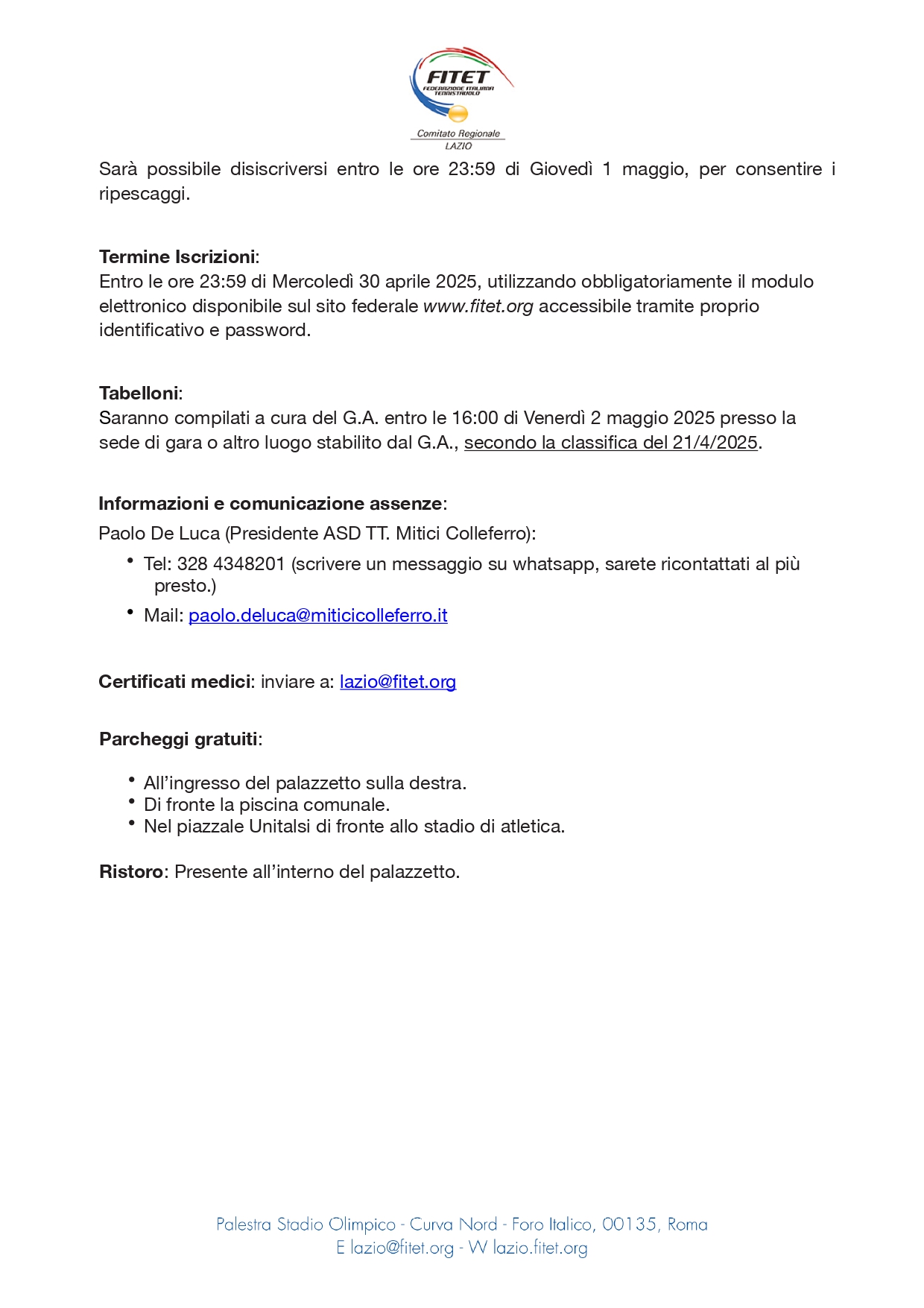 Torneo Open Interregionale di Tennistavolo