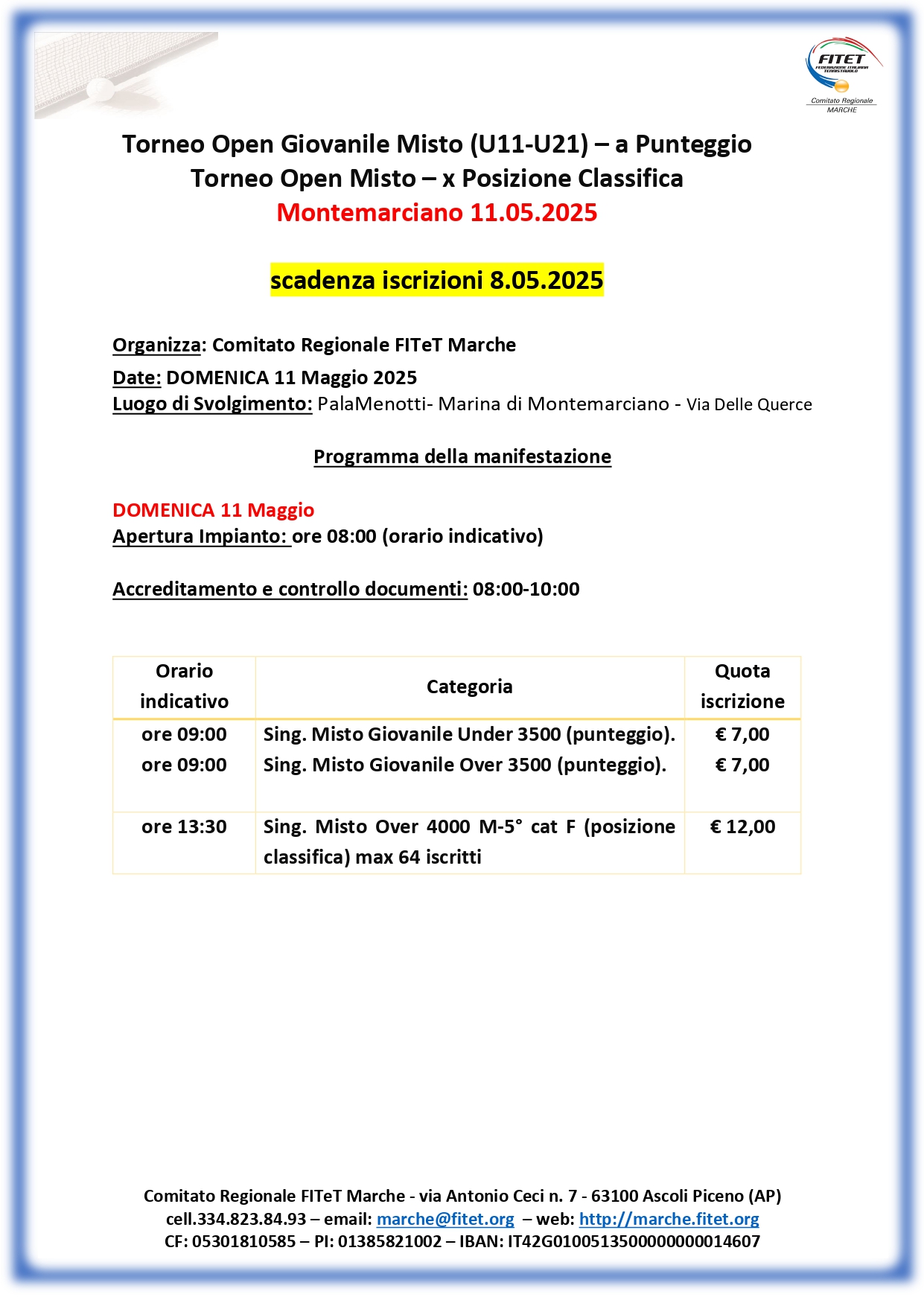 Torneo Interregionale Open di Tennistavolo