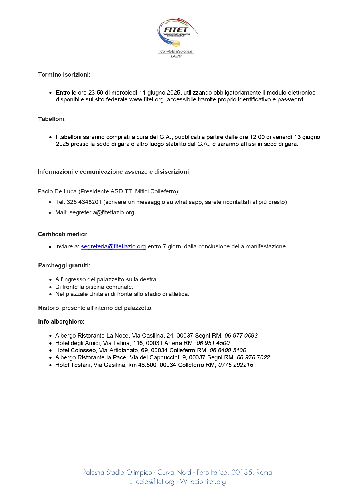 Torneo Open Interregionale di Tennistavolo