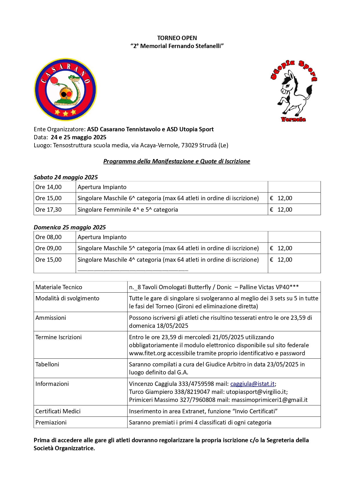 Torneo Open Interregionale di Tennistavolo