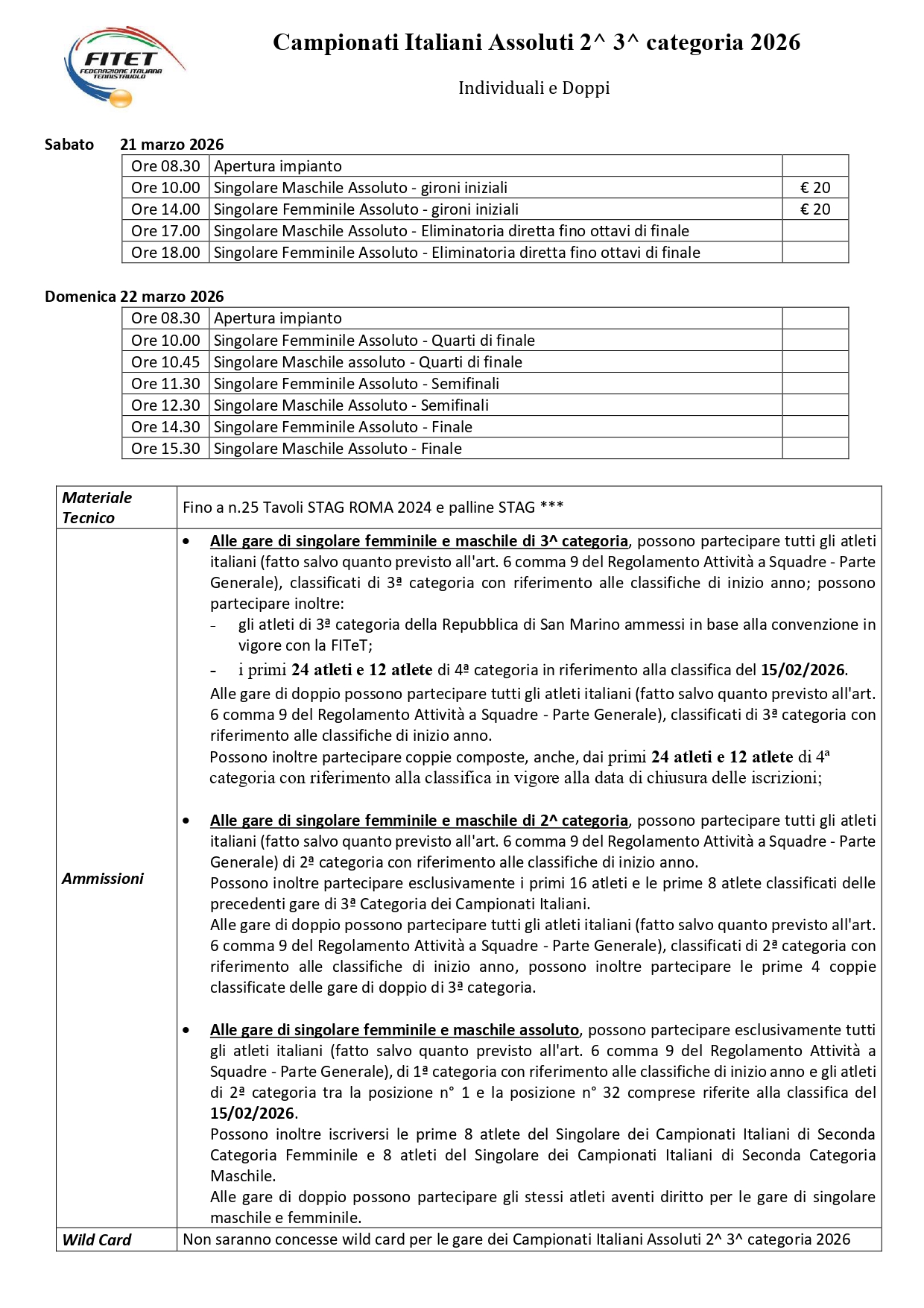 Campionati Italiani Assoluti di Tennistavolo