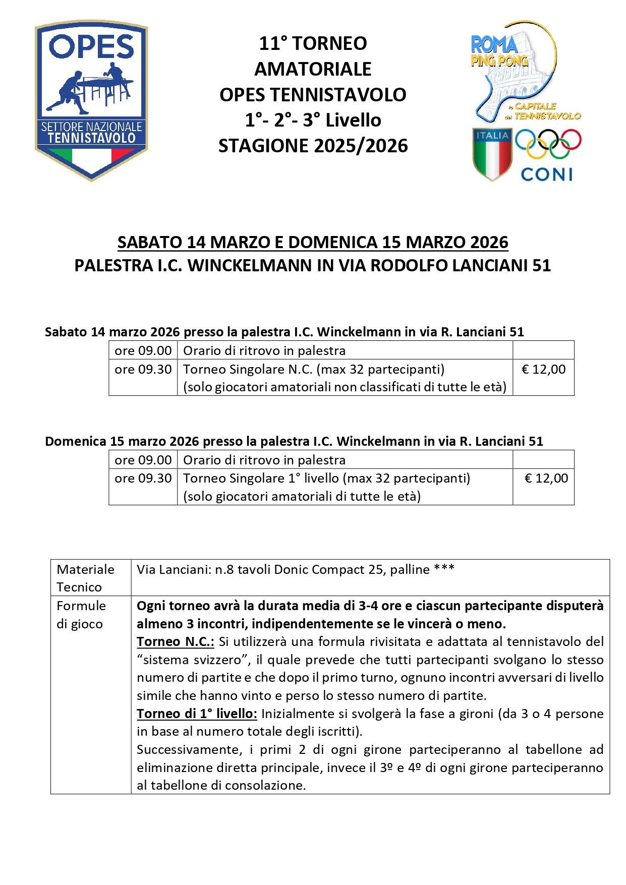 11° TORNEO AMATORIALE OPES TENNISTAVOLO