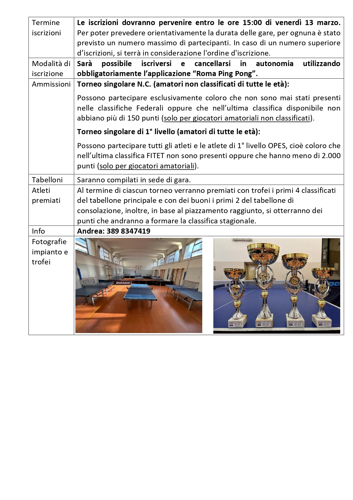 11° TORNEO AMATORIALE OPES TENNISTAVOLO