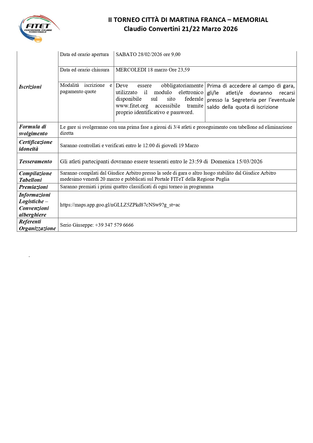 Torneo Over Interregionale di Tennistavolo