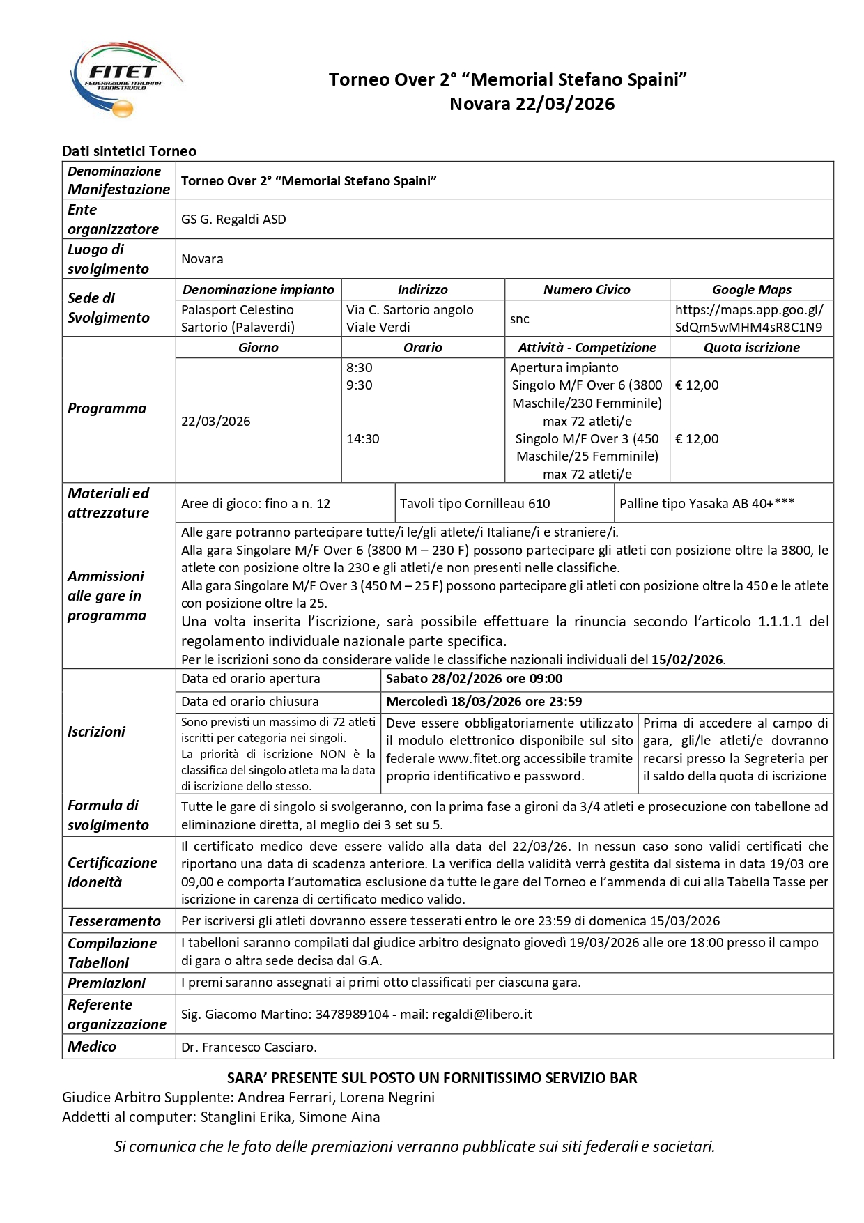 Torneo Over Interregionale di Tennistavolo