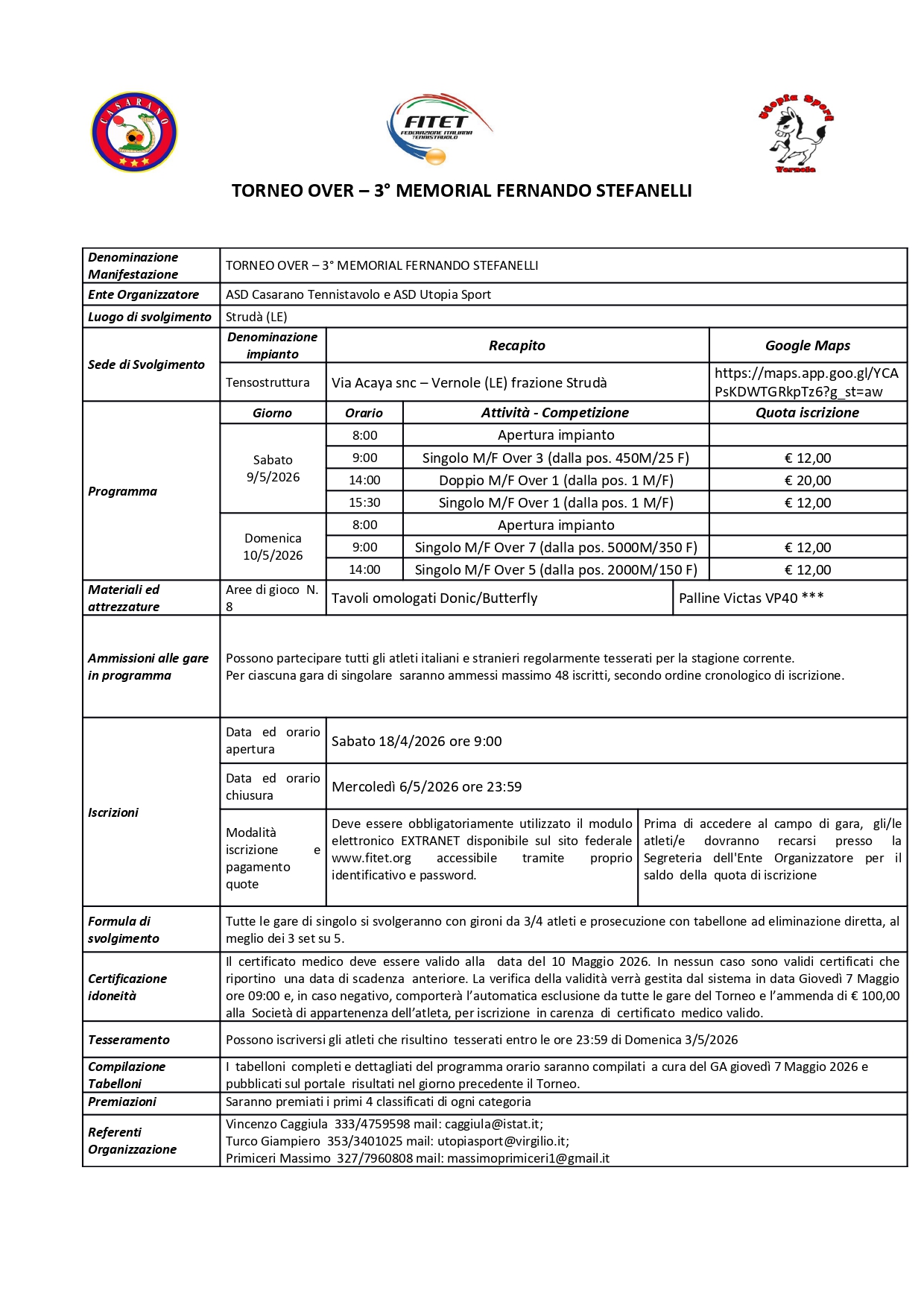 Torneo Over Interregionale di Tennistavolo