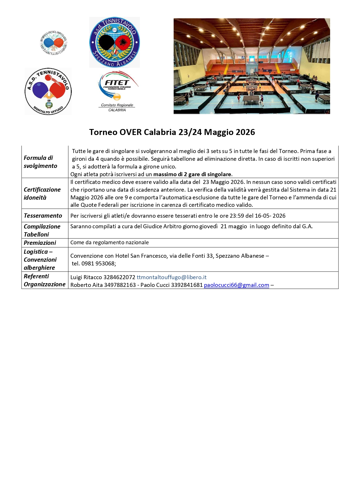 Torneo Over Interregionale di Tennistavolo