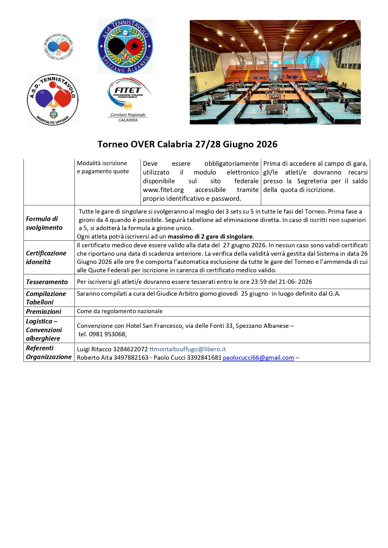 Torneo Over Interregionale di Tennistavolo