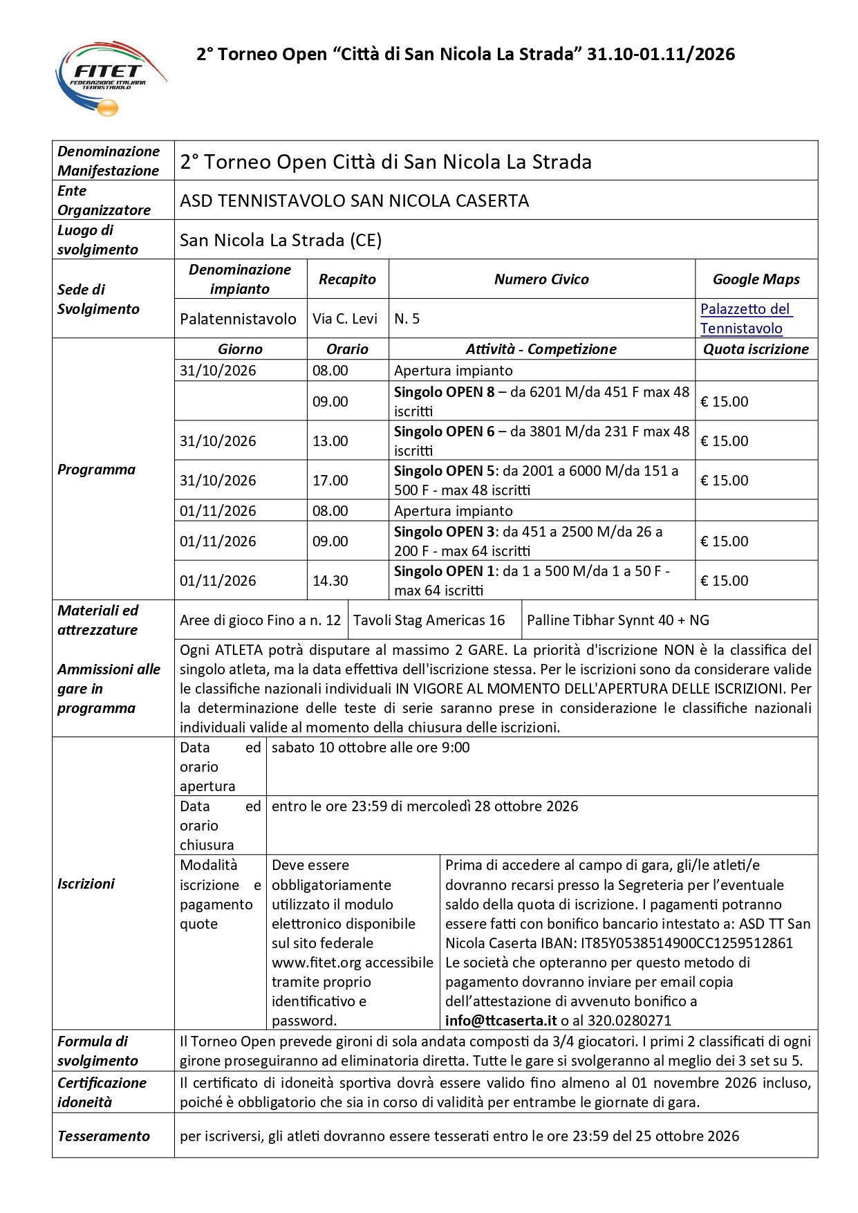 Torneo Over Interregionale di Tennistavolo